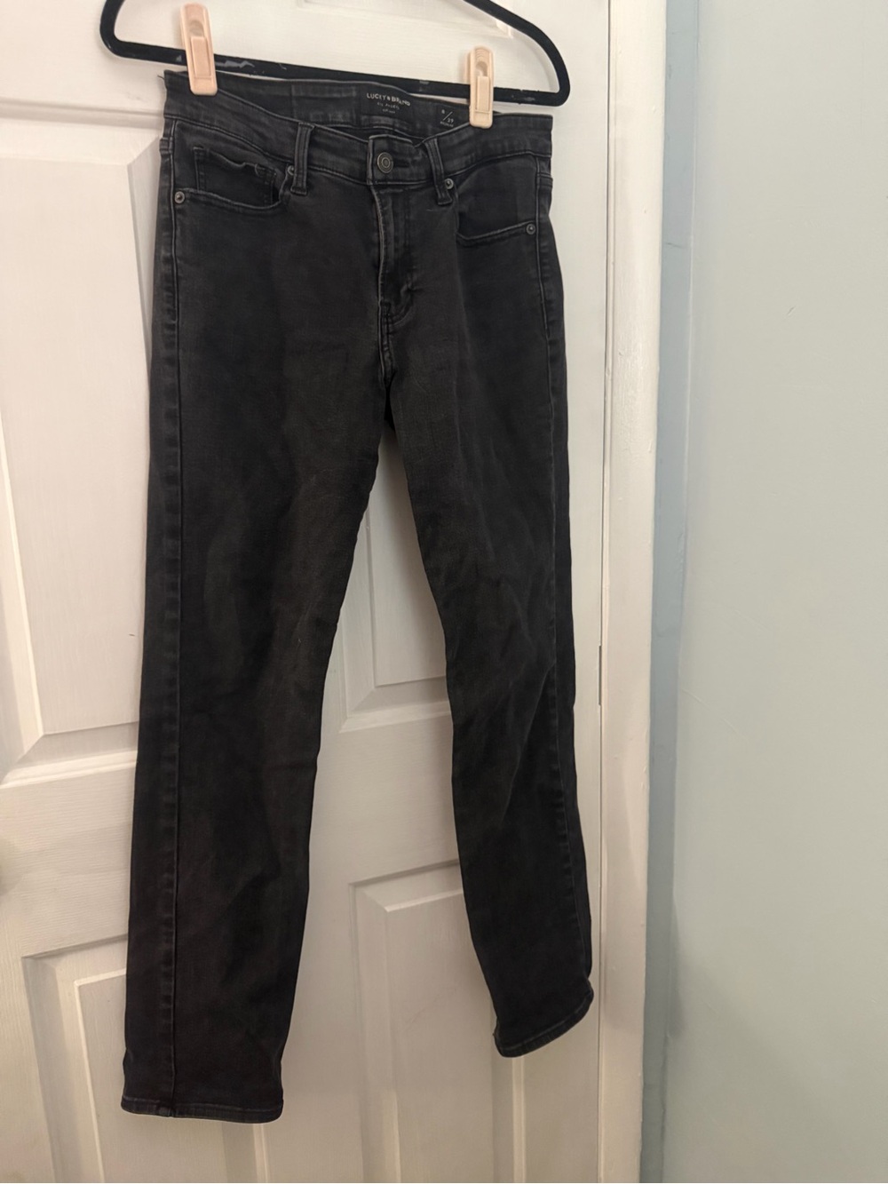 Lucky Brand Sweet Straight Jeans Women’s 8/29 Regular Black Stretch Denim